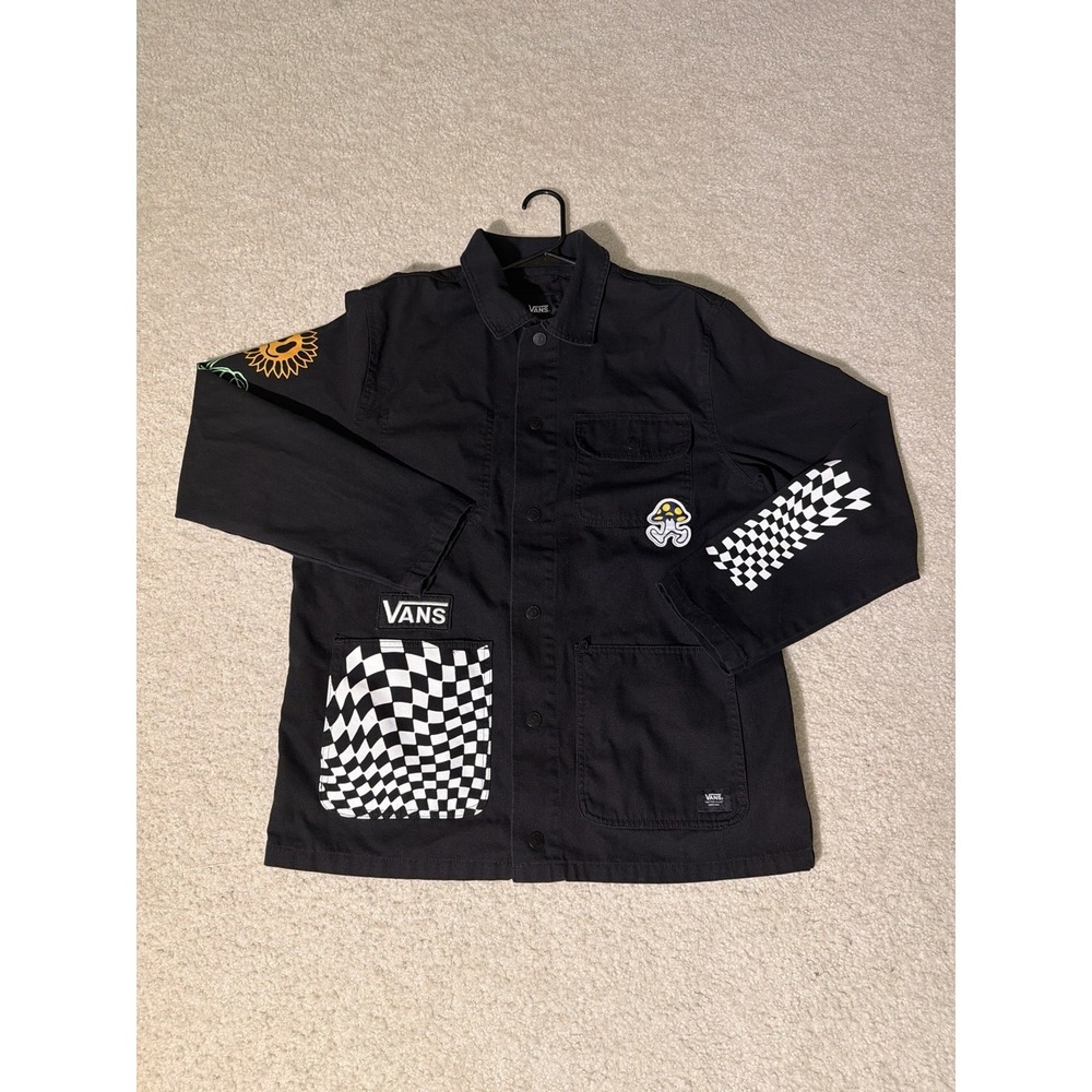 Vans Micro Dazed Drill Chore Coat Black Denim Jacket Tyson Peterson Graphic Logo